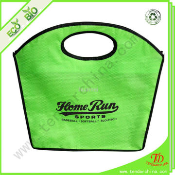 Nylon shopper handbag with die-cut handles for shopping