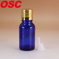 Frasco de vidro azul de 10 ml, garrafa de conta-gotas azul cobalto com tampa e redutor