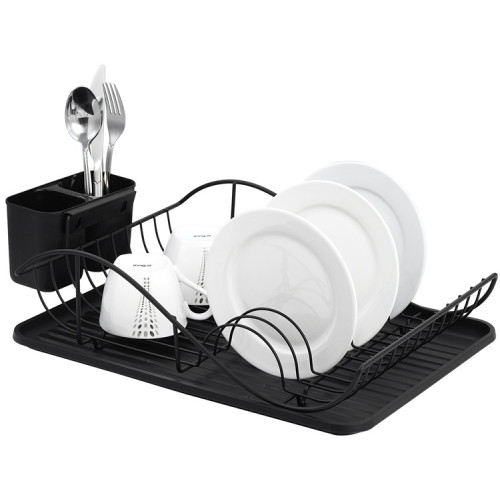 dish drainer in black color with board