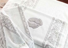 100% cotton Jacquard yarn dyed Bath mat