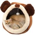 Cat Bed Cave พร้อมหมอนหมอนกันกระแทกที่ถอดออกได้แบบถอดได้