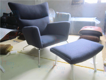 Wool Chair Wing Chair and Ottoman
