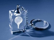 Crystal keychain transparent clear keychains 3D laser engraving