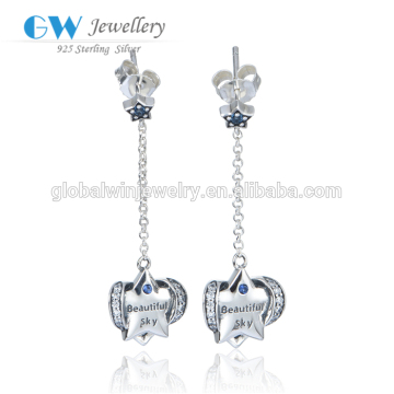 Elegant Beautiful Sky Sterling Silver Earring Wholesale Chain Silver Earring