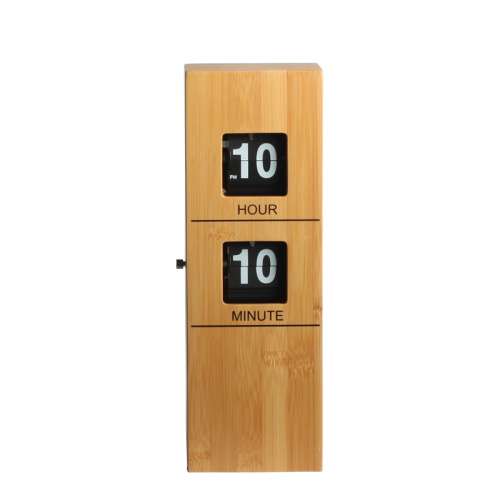 Horloge à clapet cuboïde en bois avec deux trous