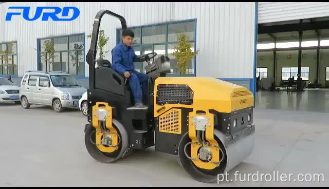 Rolo compactador em tandem de aço vibratório montado em rolo Rolo compactador hidráulico duplo FYL-1200