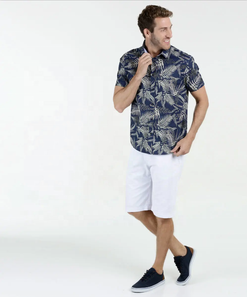 Chemise habillée personnalisée de type imprimé floral pour homme