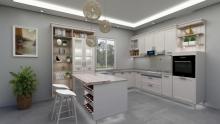Oulin white gloss lacquer kitchen cabinet doors