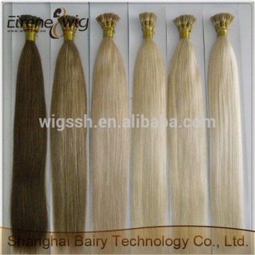 Cheap Indian temple i tip human hair extensions,100% remy human hair