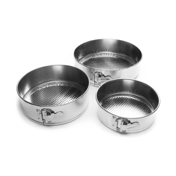 Durable Tin-Plated Steel Springform Pans with Removable Waffle Textured Bottom Plates