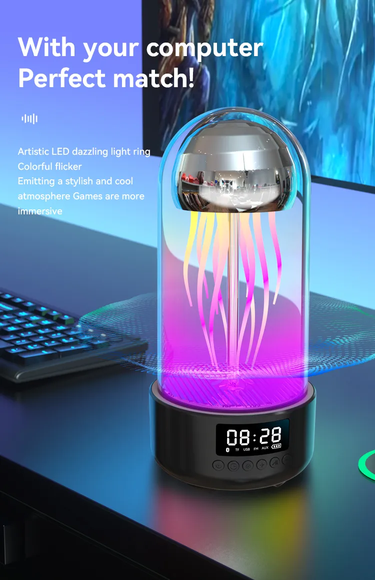 Intelligent Wireless Bluetooth Speaker, Colorful Breathing Light, Portable Intelligent