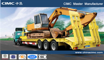 17.5m 3 axles heavy duty low boy/low bed truck trailer
