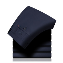 Men's Plus Fleece Stretch Casual Pants for Professional Formal Wear - Non-Iron Trousers