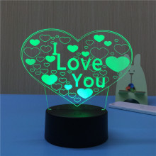 Love Heart Sensor LED Night Light for Children - 3D Luminaria Lamp