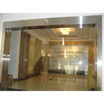 Automatic Stainless Steel Glass Double Sliding Door