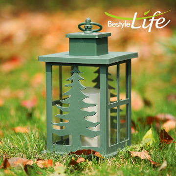 Green plastic LED candle sky lantern