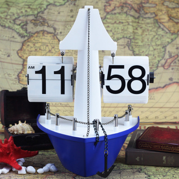 Decorative Ship Flip Desk Beautiful Clock