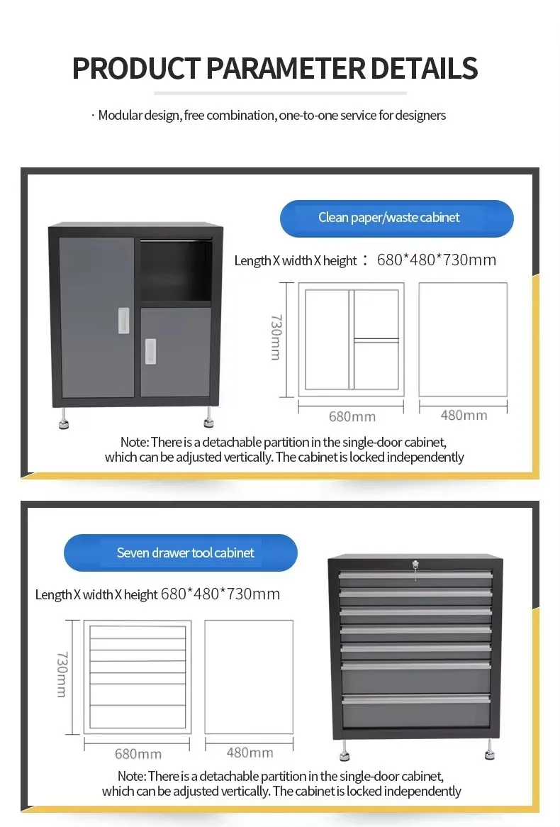 Heavy-Duty Modular Tool Cabinets Garage Workstations Storage Cabinet with Integrated Tool Organizers and Durable Storage Systems