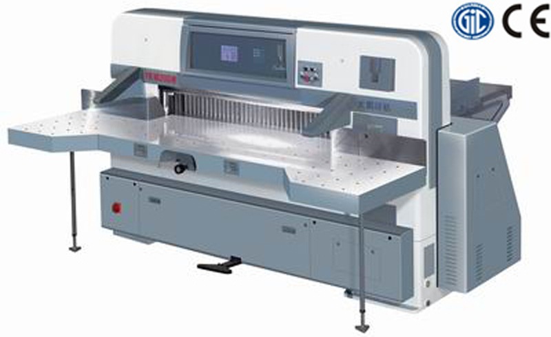 Microcomputer double hydraulic double guide paper cutting machine