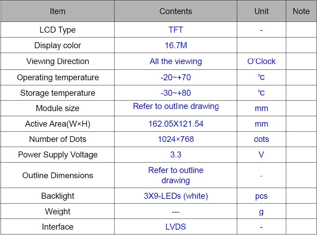 Enhanced Visuals: 8-Inch TFT LCD with 800*600 Resolution and Lvds Interface