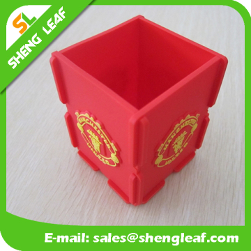 Fashion Single Color Silicone/ pvc Rubber red Pen Holder