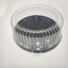 Transparent PET Cake Dome and Black Plate Set