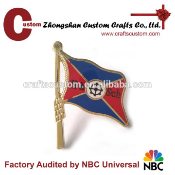 Custom enamel printed logo metal flagpole flag badge