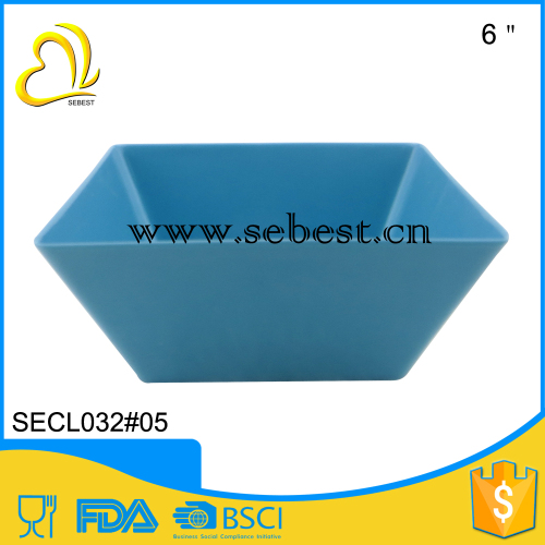 For the fruit 6" blue square shape melamine color bowl