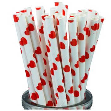 Red and white drinking straws for sales