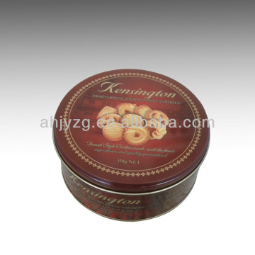 round food biscuits packing tin box