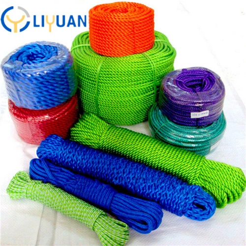 White Twisted PP Rope with Blue Tracking Line