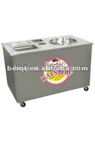 single pan fry ice cream machine with tanks for cooling