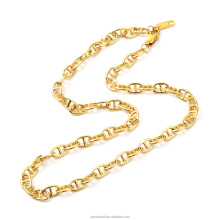 18K Gold Plated Brass Mariner Link Chain Necklace - 42.3cm - Pandahall