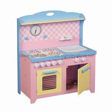 Kids' Wooden pink Pretend Play Kitchen Toy