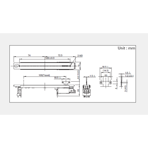 RSA0N11M Series Slide Potentiometer