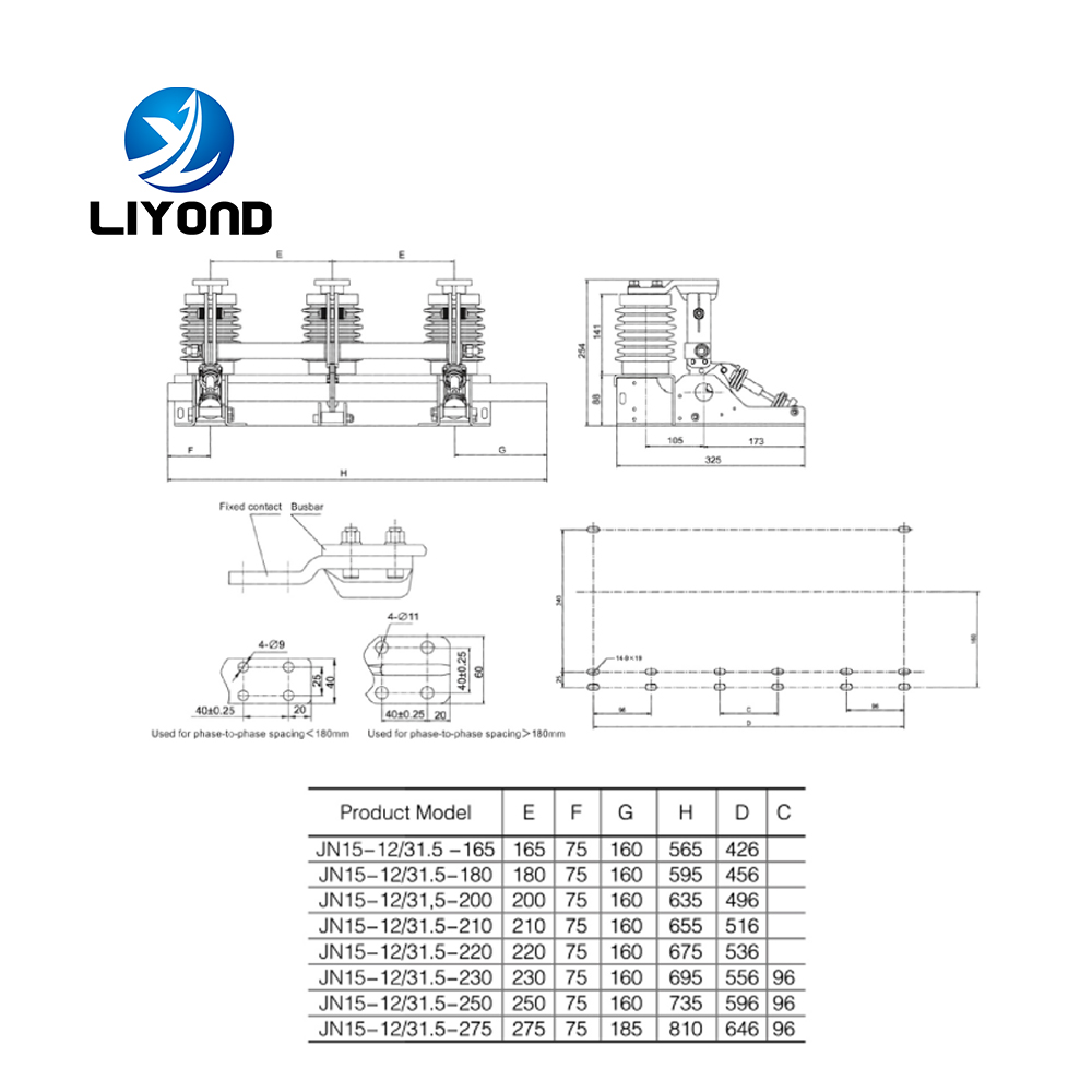 JN15-12/31.5 Indoor High Voltage AC Earthing Switch for switchgear