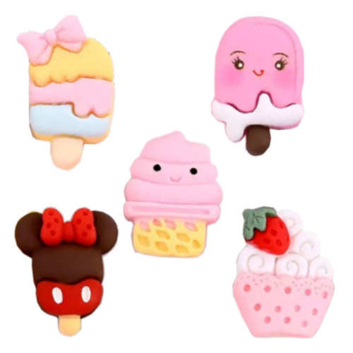 Nieuwe Aankomen Hars 3D Ijshoorntjes Cabochons Zoete Cartoon Popsicle Plakstenen Voor Scrapbooking DIY Hairbows Slime Charms Fun