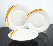 Elegance coupe Blue edge ceramic porcelain dinner set with clorful bubbles