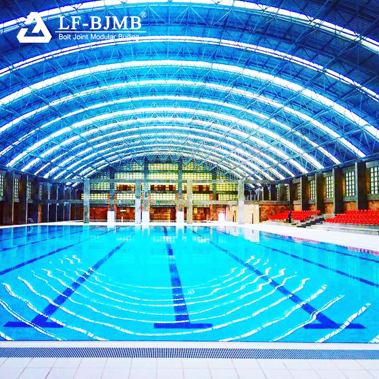 China supply space frame steel structure swimming pool roof metal swimming pool construction