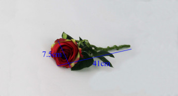 #18448 wedding fabric red artificial roses wholesale