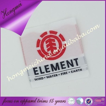 heat cut polyester yarn woven label with starching