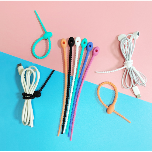 Multi Purped Silicone Zip TIES Cáp tái sử dụng có thể sử dụng lại