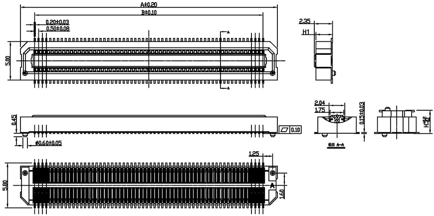 Single Slot H2.15 Board-to-Board Connectors