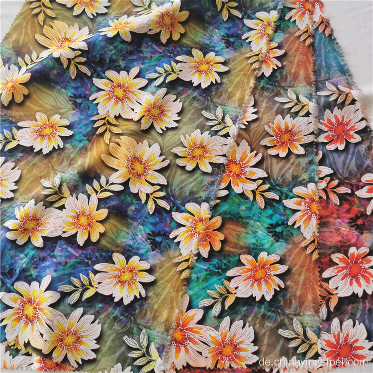 Challie Somali Digital Viskose Blumenblüten Rayon Stoff