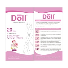 Doll Wax 20pcs Hair Removal Depilatory Waxing Strips - Rose Honey Aloe Coconut Cold Disposable Wax