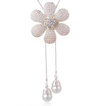 Good quality pearl pendant necklace flower shaped necklace0