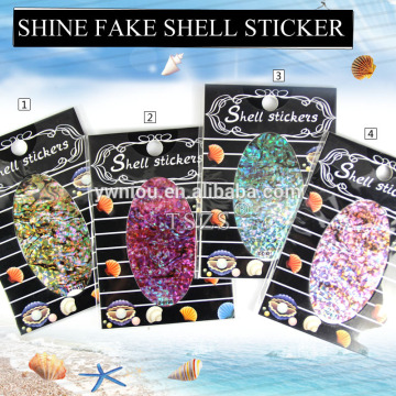 new shell paper nail art shine fake shell sticker