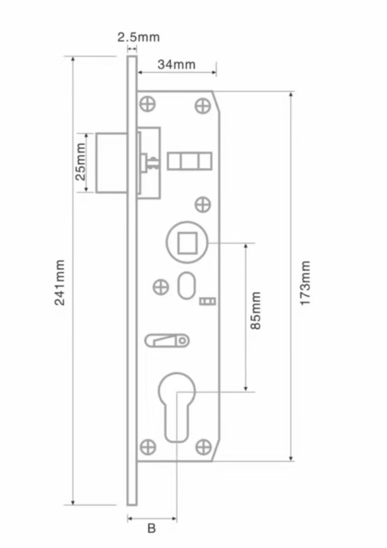 Como medir as dimensões do corpo de uma fechadura de encaixe, incluindo backset e centro PZ