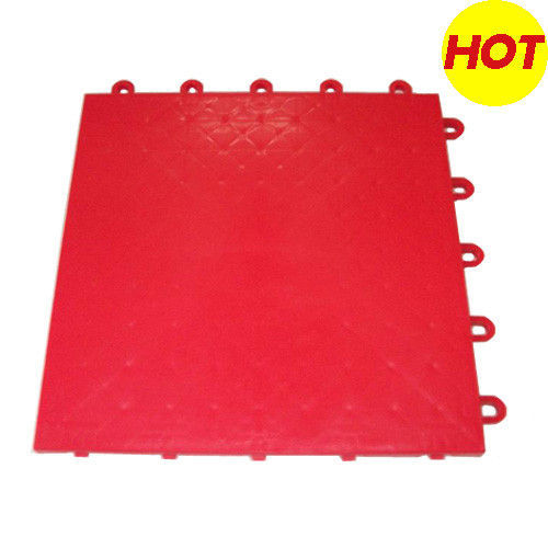 Customized Recyclable Red Pp Interlocking Gym Flooring For Basketball / Volleyball Court