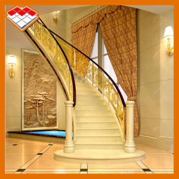 Arc stair step beige marble stone stair